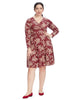 Red Holiday Floral Sarah Dress