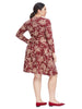 Red Holiday Floral Sarah Dress