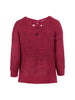 Cross Back Red Melange Sweater