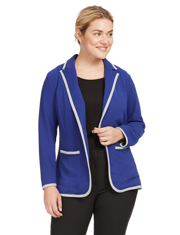 Colorblock Blazer With Front Pockets