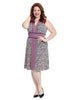Sleeveless V-Neck Paisley Print Dress