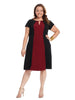 Colorblock Dress In Red And Black