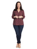 Pintuck Blouse In Deep Currant Deco Triangle