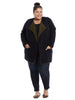 Two Tone Open Front Cardigan In Black And Green