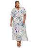 Pastel Printed Drawstring Maxi Dress