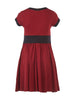 Two-Tone Merlot Fit-And-Flare Dress