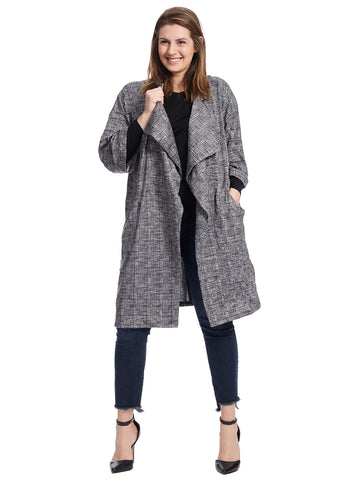 Long Sleeve Checked Duster