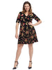 Floral Scuba Crepe Fit And Flare Dress