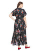 Black Floral Wren Wrap Maxi Dress