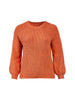 Pom Pom Sleeve Orange Sweater