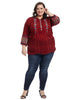Embroidered Red Wine Swirl Patchwork Tunic