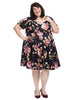 Sweetheart Neck Navy Floral Fit And Flare Dress