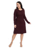 Long Sleeve Burgundy Sweater Dress