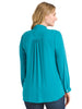 Tie Neck Crossover Peacock Blouse