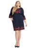 Navy And Red Shift Dress