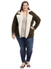 Olive Faux Shearling Cardigan