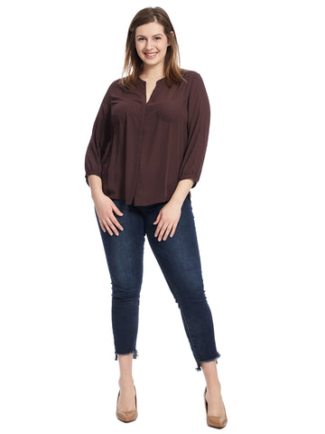 Solid Pinedrop Pintuck Blouse