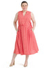 Abbess Red Geo Drawstring Midi Dress
