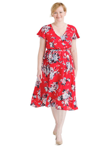 Fits of Bliss Midi Floral Wrap Dress