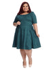 Hunter Green Fit And Flare Dress