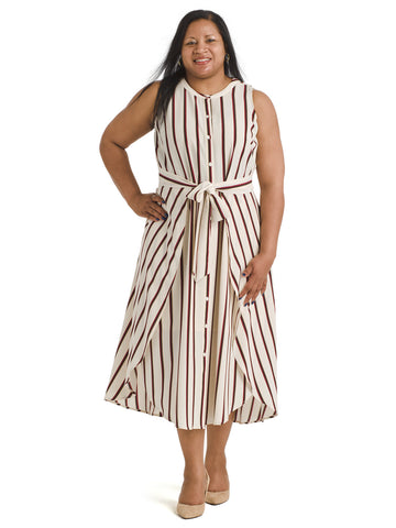 Caravan Stripe Tie Front Dress
