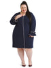 Ivory Piped Navy Shift Dress
