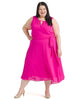 Pink Sleeveless Tie-Waist Dress