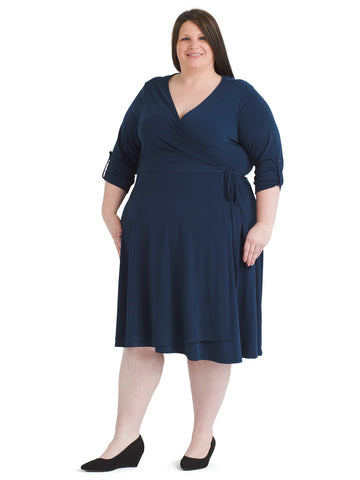 Navy Say Yes to Timeless True Wrap Dress