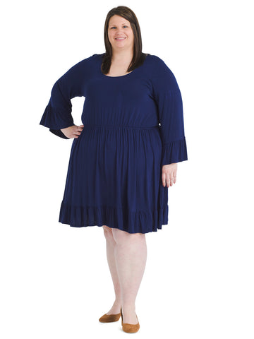 Navy Build Upon Brilliance Fit and Flare Dress
