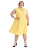 Yellow Eyelet Fit And Flare Dress