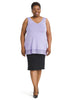 Woven Trim Solid Lavender Tank Top