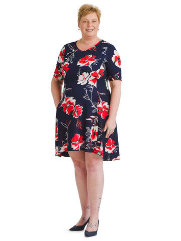 Floral Printed Scuba Fit And Flare Dress