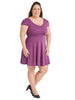 Cap Sleeve Violet Fit And Flare Dress