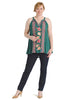 Embroidered Pine Green Tank Top
