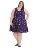 Fruit Print Fit And Flare Dress
