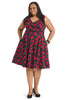 Cherry Print Fit And Flare Dress