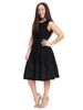 Black Scuba Crepe Fit And Flare Dress