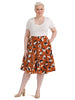 Brown Floral Circle Skirt