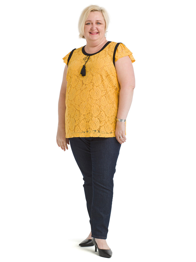 Lace Yellow Top