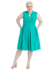 Zipper Front Turquoise Dress