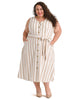 Button Front Striped Dress