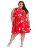 Scuba Cherry Fit And Flare Dress