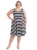 Back Tie Nautical Stripe Fit And Flare Dress