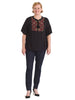 Embroidered Placket Anthracite Lyric Top