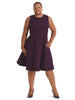Textured Raisin Fit And Flare Dress