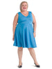Aqua Blue Fit And Flare Dress