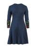 Floral Embroidery Navy Dress