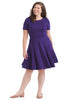 Purple Fit And Flare Dress