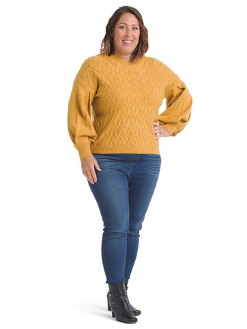 Balloon Sleeve Mustard Sweater