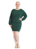 Shoulder Zip Green Sweater Dress